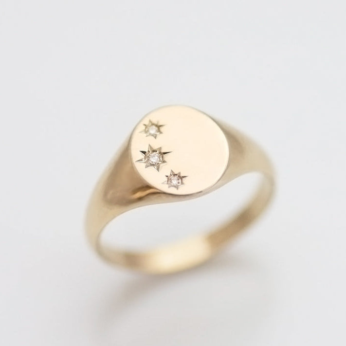 Starry Night Signet Ring 14k gold