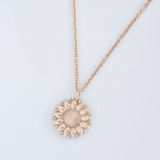 Sunflower Necklace 14k gold