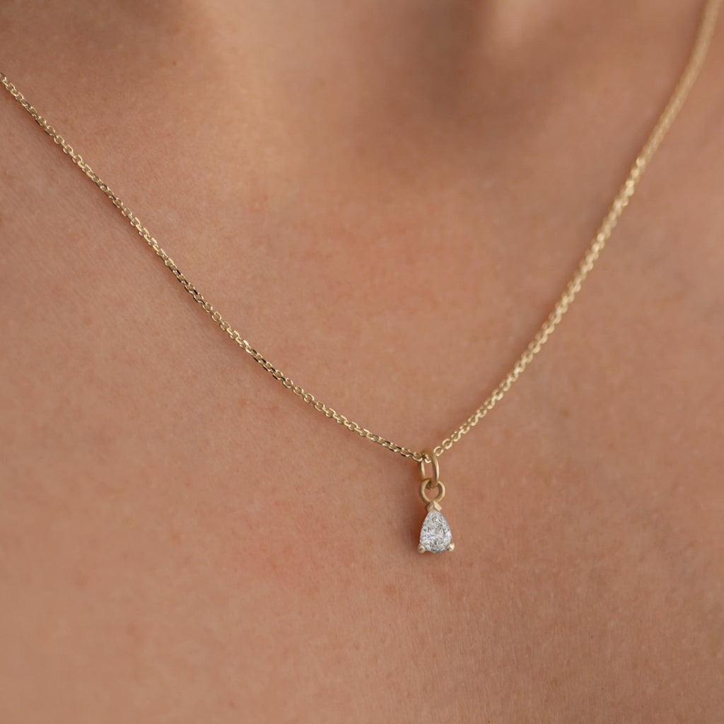 Jupiter Drop Diamond necklace 14k gold