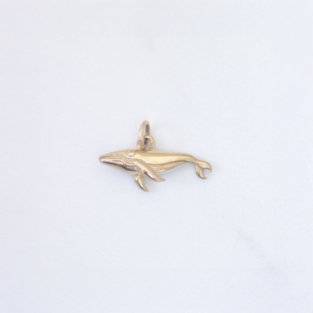 Golden Blue Whale Charm in 14K Gold