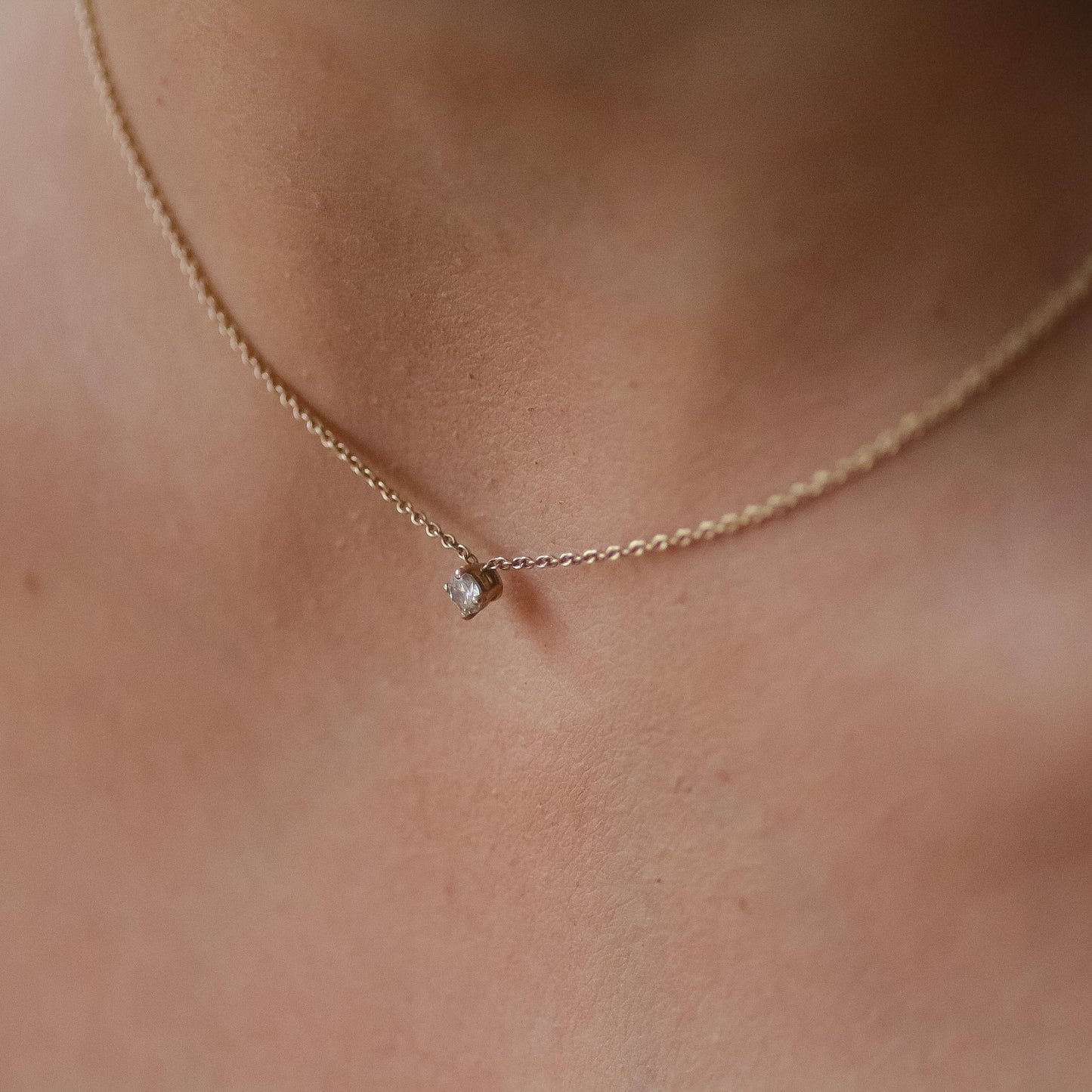 Tiny Diamond Solitaire necklace
