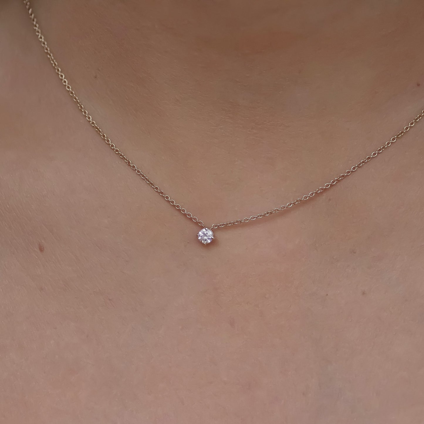 Tiny Diamond Solitaire necklace